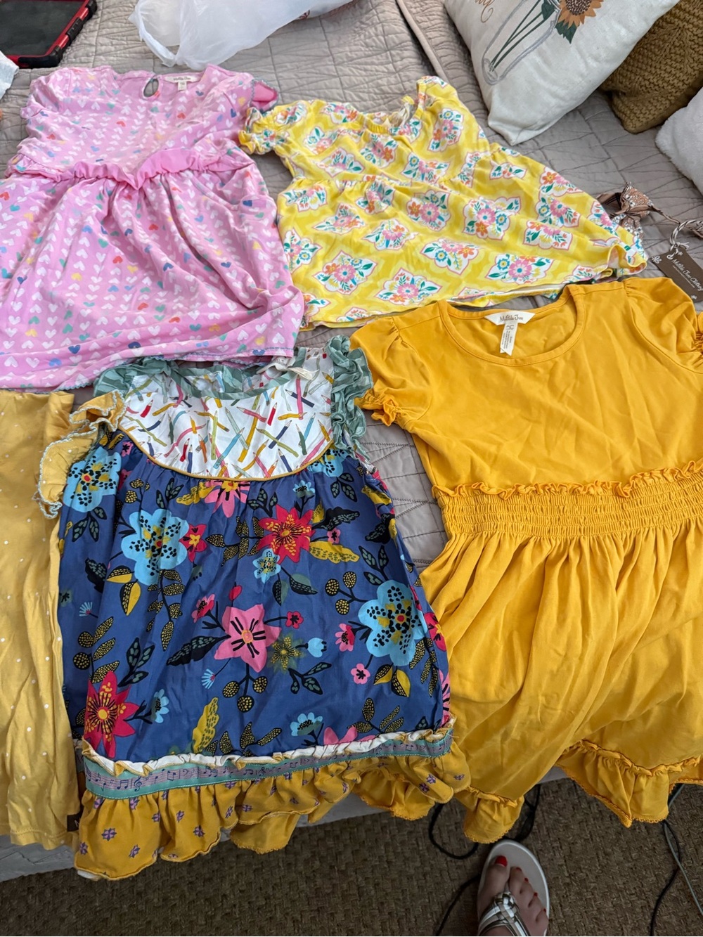 Colorful Girls' Dress Bundle - Yellow, Pink, Blue Floral Matilda Jane.